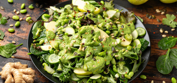 Spring Mix Salad With An Avocado Pesto Dressing - Dherbs - The Best All 